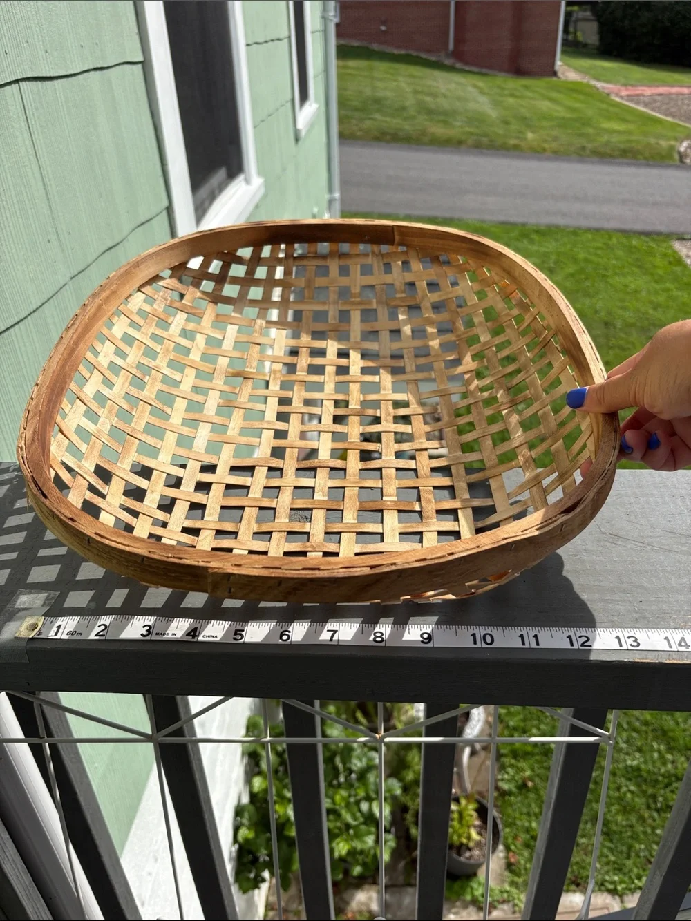 Natural Woven Oval Serving Basket - Light Brown